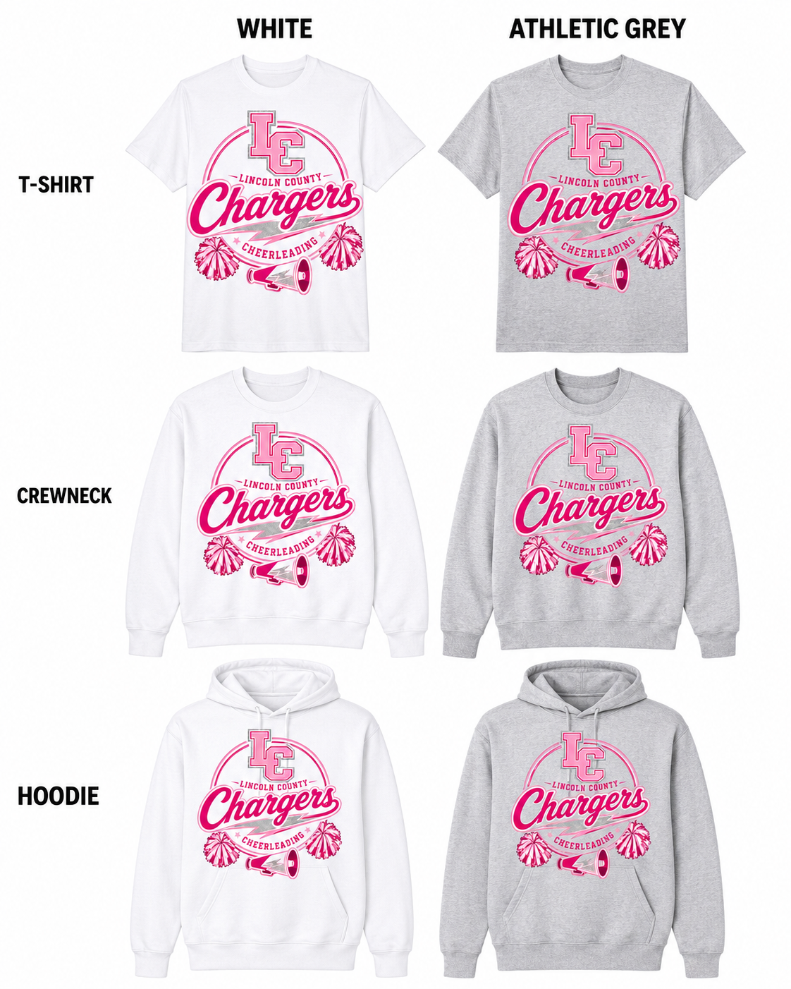 Adult - Lincoln Chargers Design 6 PINK1